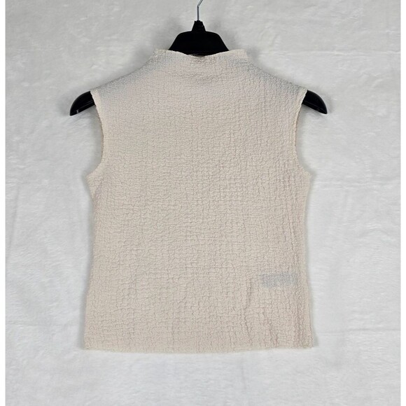 J.Crew Textured Bubble Knit Mockneck Sleeveless Top Women’s Cream Polyester S - Picture 4 of 11